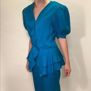 Vintage Argenti Pure Silk Skirt Suit